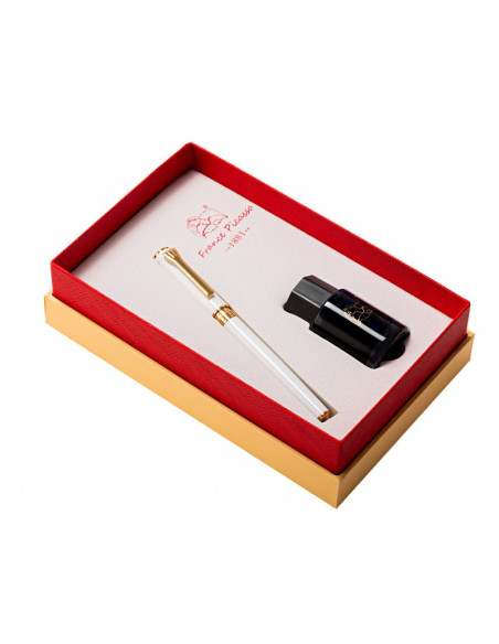 Set cadou stilou + calimara PICASSO 688S/W, Alb