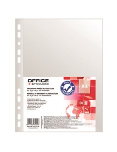 Folie protectie pentru documente Office Products A4, 30 microni, 100 folii/set, Transparenta