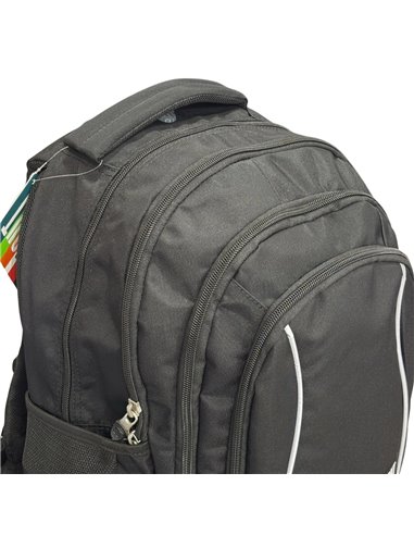 Ghiozdan scoala St.Right cu 4 compartimente, 43X32X20 cm, Negru