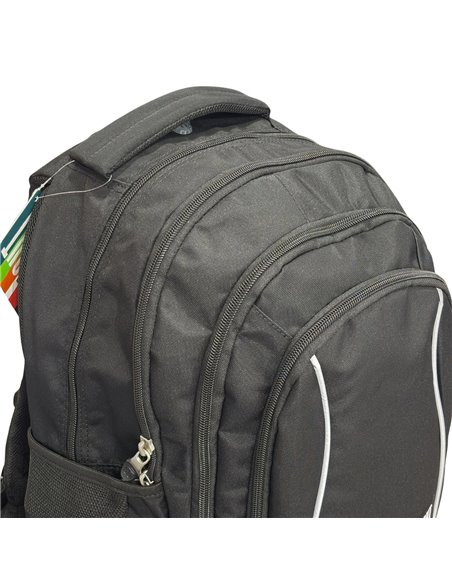 Ghiozdan scoala St.Right cu 4 compartimente, 43X32X20 cm, Negru