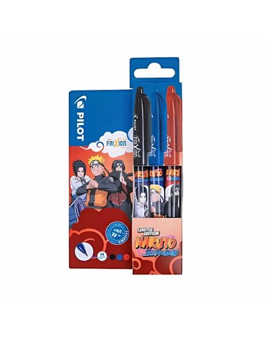 Set 3 rollere Pilot Frixion Ball, 0.7 mm, Motiv Naruto 