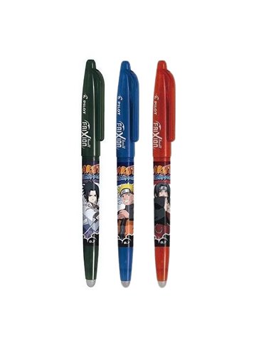 Set 3 rollere Pilot Frixion Ball, 0.7 mm, Motiv Naruto 