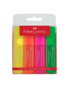Textmarker set 4 superfluorescent 1546 Faber-Castell