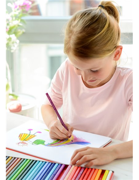 Creioane Colorate Grip 2001 in cutie metal Faber-Castell FC112413, 12 culori