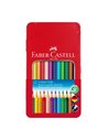Creioane Colorate Grip 2001 in cutie metal Faber-Castell FC112413, 12 culori