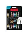 Set 6 markere acrilice shake&paint culori metalizate faber-castell