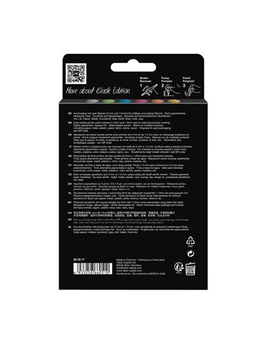 Set 6 markere acrilice shake&paint culori metalizate faber-castell