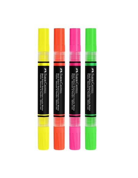 Set 4 markere acrilice shake&paint culori neon faber-castell