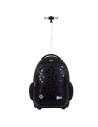 G621,Ghiozdan tip troller St.Majewski St.Right Black Cats TB-01/664557, 44 cm, 4 compartimente, Negru