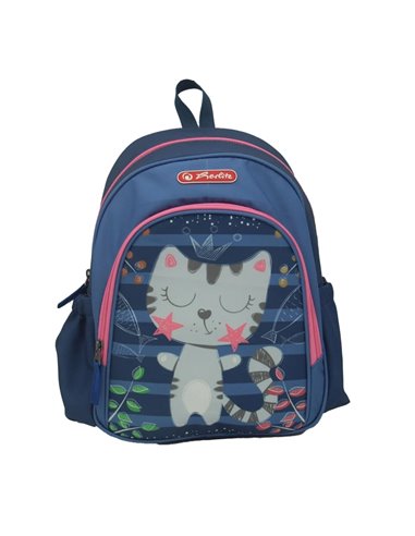 Rucsac herlitz cool: usor, poliester reciclat rezistent la apa, bretele captusite si ajustabile, buzunare laterale, motiv kitty