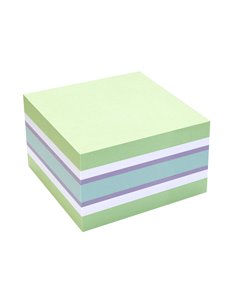 Bloc notite adezive Info Notes, 75 x 75 mm, 450 file, Verde pal-Alb-Violet-Albastru 2