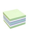 Bloc notite adezive Info Notes, 75 x 75 mm, 450 file, Verde pal-Alb-Violet-Albastru