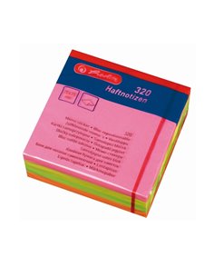 Bloc notite adezive Herlitz, 75 x 75 mm, 80 file x 4 culori, Culori Pale Asortate