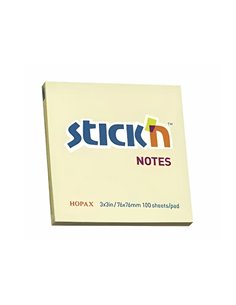 Notes autoadeziv STICK'N, 76 x 76 mm, 100 file, Galben pastel