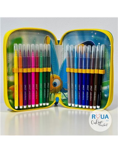 Penar echipat cu 3 fermoare Daco PE3023E, Motiv fluturas