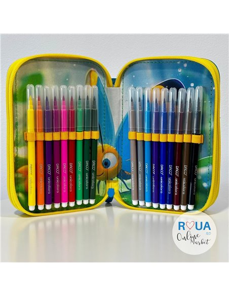 Penar echipat cu 3 fermoare Daco PE3023E, Motiv fluturas