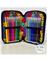 Penar echipat cu 3 fermoare Daco PE3032E, Motiv emoticons