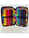 Penar echipat cu 3 fermoare Daco PE3032E, Motiv emoticons