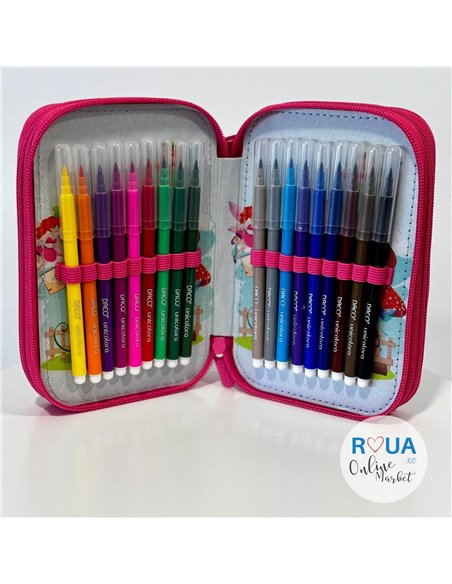 Penar echipat cu 3 fermoare Daco PE3022E, Motiv fairy tail