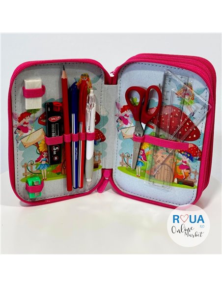 Penar echipat cu 3 fermoare Daco PE3022E, Motiv fairy tail