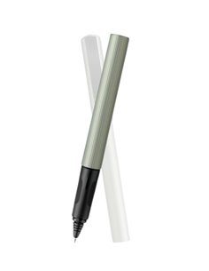 Roller Pina Colada Edition 0.7 mm, corp striat, ambidextru, 1 rezerva albastra inclusa, Olive metalizat