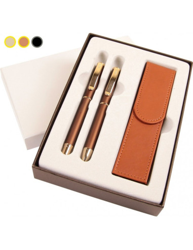 S2068,Set cadou stilou + pix + etui Cresco Exclusive S 830147 ES-01, corp metalic argintiu
