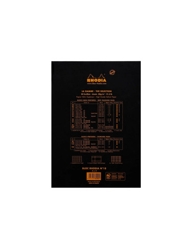 SD-CAI312/MATEMATICA,Blocnotes matematica capsat Rhodia, N°18, A4, 80 file, Negru SD-CAI312/MATEMATICA,Blocnotes matematica capsat Rhodia, N°18, A4, 80 file, Negru