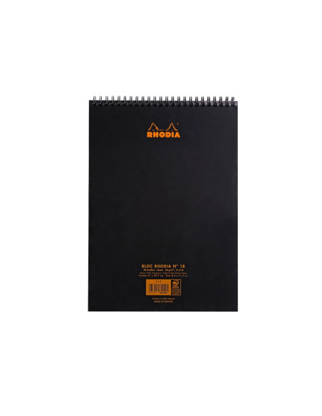 SD-CAI313/DICTANDO,Blocnotes dictando cu spirala Rhodia Classic, A4, 80 file, Negru SD-CAI313/DICTANDO,Blocnotes dictando cu spirala Rhodia Classic, A4, 80 file, Negru