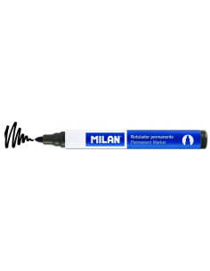 Marker permanent MILAN cu varf rotund, Negru 2