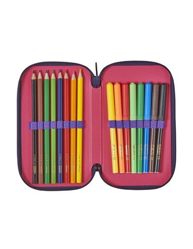 Penar echipat cu 2 fermoare, 23 piese Herlitz, Motiv unicorn Penar echipat cu 2 fermoare, 23 piese Herlitz, Motiv unicorn