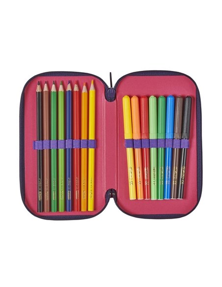 Penar echipat cu 2 fermoare, 23 piese Herlitz, Motiv unicorn Penar echipat cu 2 fermoare, 23 piese Herlitz, Motiv unicorn