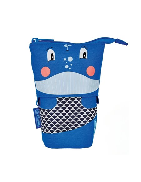 Penar tip etui + suport instrumente de scris Herlitz, 2 in 1, Motiv whale