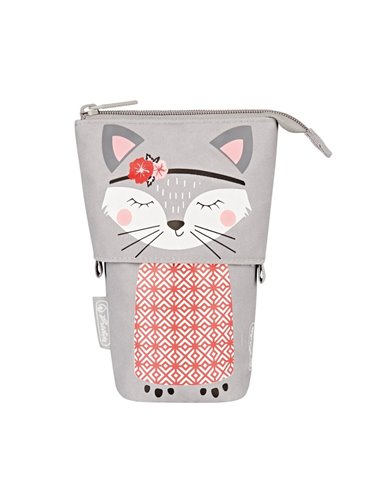 Penar tip etui + suport instrumente de scris Herlitz, 2 in 1, Motiv kitty