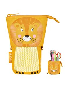 Penar tip etui + suport instrumente de scris 2 in 1Herlitz, Motiv lion 2
