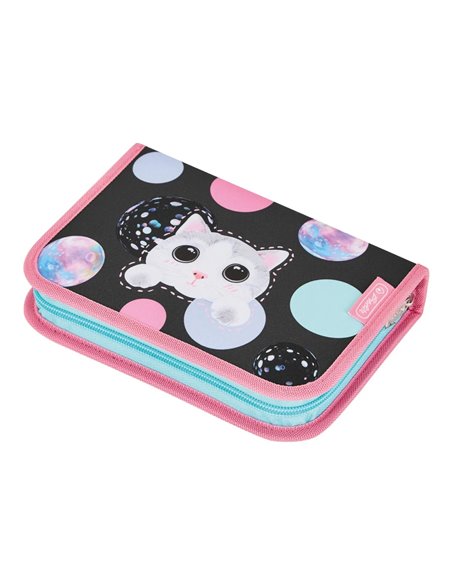 Penar echipat 1 fermoar 2 extensii, 31 piese Herlitz, Motiv cute cat