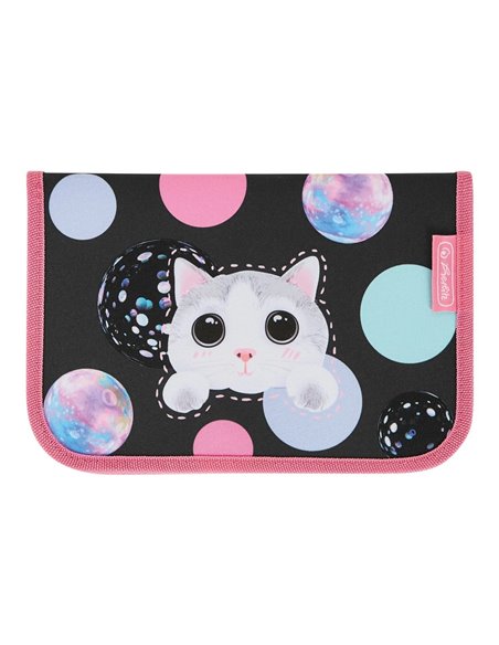 Penar echipat 1 fermoar 2 extensii, 31 piese Herlitz, Motiv cute cat