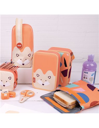 Penar echipat Milan 1264FARN, 2 fermoare, motiv Fun Animals - Vulpe