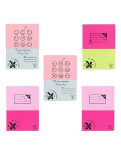 Set 5 x Caiet Pigna A5, 48 de file, Velin Basic, Fete