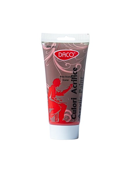 Culori acril 200ml DACO rosu scarlet cu3200rs Culori acril 200ml DACO rosu scarlet cu3200rs