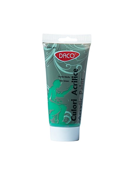 Culori acril DACO CU3200VM, 200 ml, Verde mediu  Culori acril DACO CU3200VM, 200 ml, Verde mediu