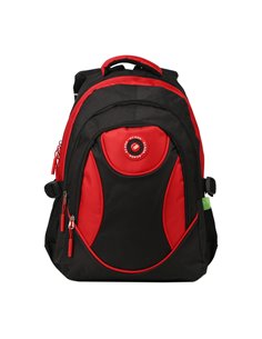 Ghiozdan scoala Ecada 61129, 46 cm, Negru/Rosu