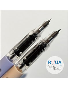 Set 2 stilouri cu cerneala termosensibila + Rezerve, Pastel, Bej/Mov 2