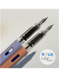 Set 2 stilouri cu cerneala termosensibila + Rezerve, Pastel, Mov/Roz 2