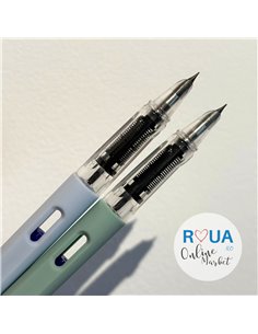 Set 2 stilouri cu cerneala termosensibila + Rezerve, Pastel, Verde/Albastru 2