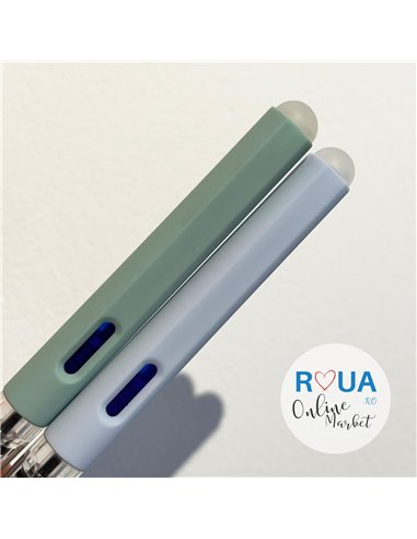 Set 2 stilouri cu cerneala termosensibila + Rezerve, Pastel, Verde/Albastru