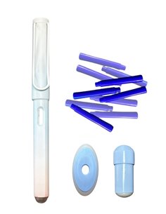 Stilou cu cerneala termosensibila si penita ascunsa + Rezerve, Pastel, Bleu
