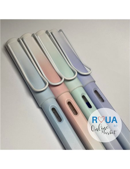 Stilou cu cerneala termosensibila si penita ascunsa + Rezerve, Pastel, Verde