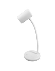 400188805,Lampa unilux led lou portabila pentru birou, design compact cu brat flexibil, comutator tactil, Alba