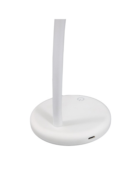 400188805,Lampa unilux led lou portabila pentru birou, design compact cu brat flexibil, comutator tactil, Alba
