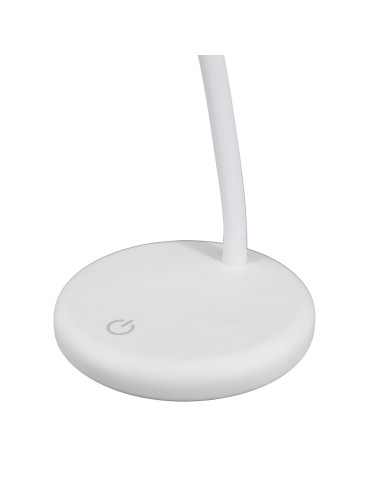 400188805,Lampa unilux led lou portabila pentru birou, design compact cu brat flexibil, comutator tactil, Alba